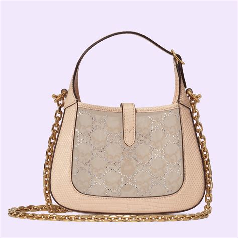 jackie gucci crystal|Gucci Jackie 1961 mini crystal GG lizard bag.